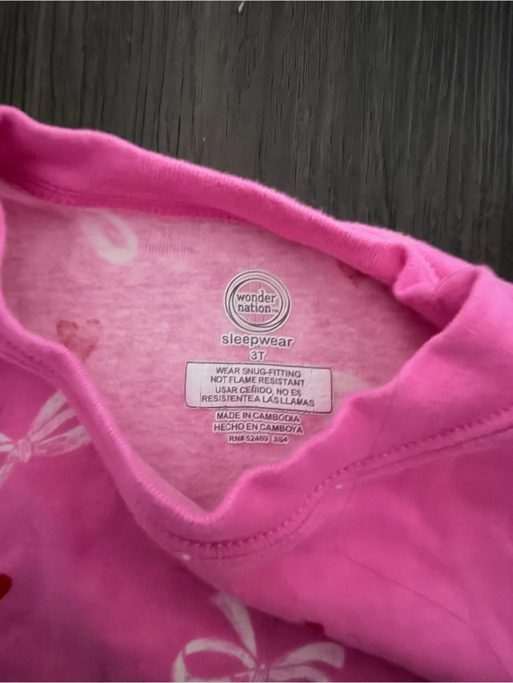 wonder nation Pink Bow & Heart Sleep Set